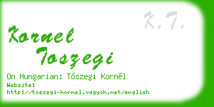 kornel toszegi business card